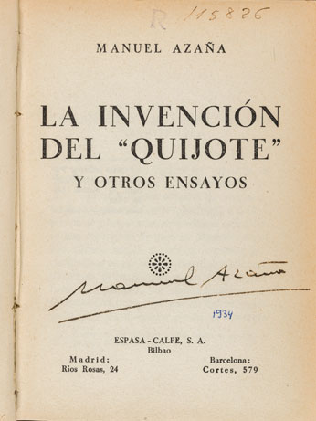La invención del Quijote y otros ensayos